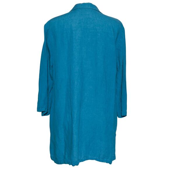Soft Surroundings Camellia Pullover Tunic Linen Blend Teal Blue L - Picture 5 of 9